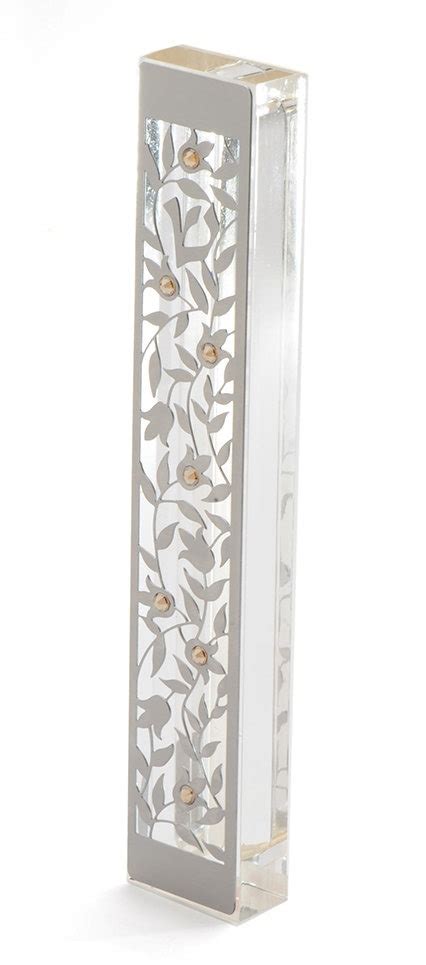Buy Dorit Judaica 15cm Mezuzah Metal Flower Cutout With Swarovski