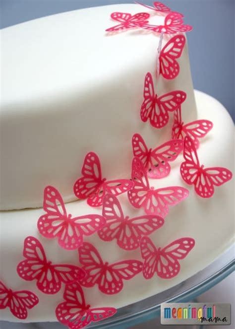Simple Pink Butterfly Cake