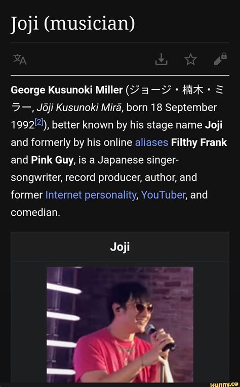 Joji Musician George Kusunoki Miller 3 Joji Kusunoki Mira Born 18