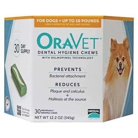 Oravet Dental Hygiene Chews For Dogs Up To 10 Lbs 30 Count