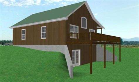 Cabin House Plan Walkout Basement Jhmrad 43045
