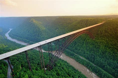New River Gorge Bridge Aerial Photograph By Chris Anthony