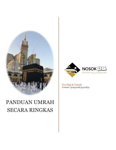For Hajj And Umrah Contact Panduan Umrah Secara Ringkas