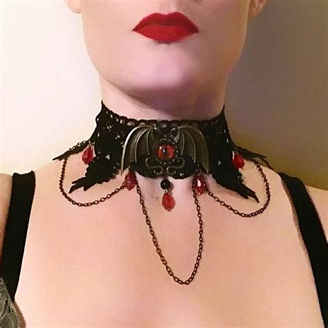 Dragon Choker Gothic Black Lace Victorian Vampire By Theenchantress On