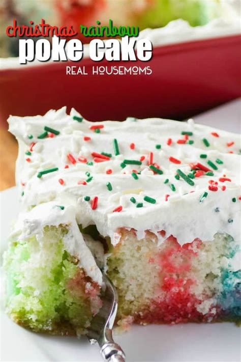 The more vintage refrigerator cakes did. Christmas Rainbow Poke Cake ⋆ Real Housemoms