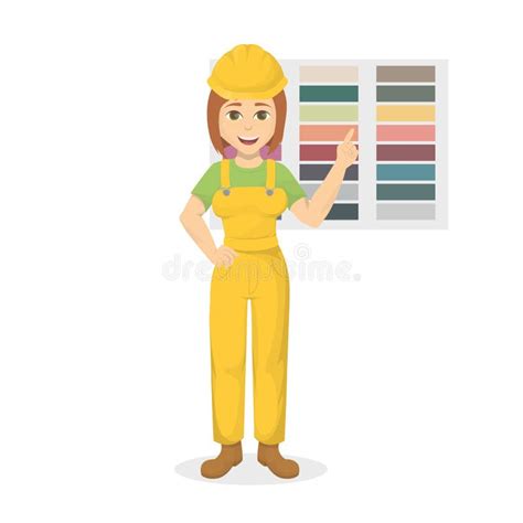 Woman Painter With Roller Stock Vector Illustration Of Design 85803131
