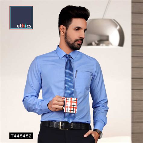 Blue Formal Mens Uniform Shirt For Corporate Office Staff Uniform Sarees