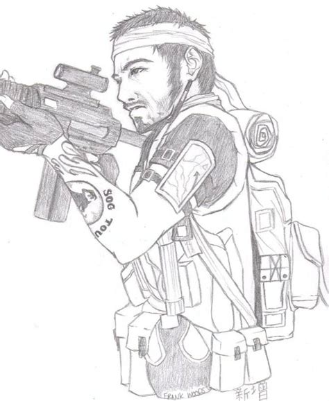 Coloriage Call Of Duty Black Ops Frank Woods Dessin Gratuit à Imprimer