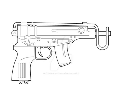 Skorpion Vz 61 Lineart By Masterchieffox On Deviantart