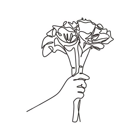 Hands Holding A Rose Drawing