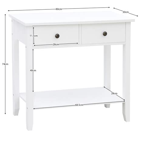 White Windsor 2 Drawer Hallway Console Table On Onbuy
