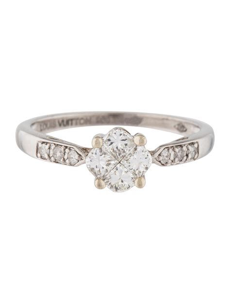 Louis Vuitton Platinum Diamond Ring Rings Lou137208 The Realreal