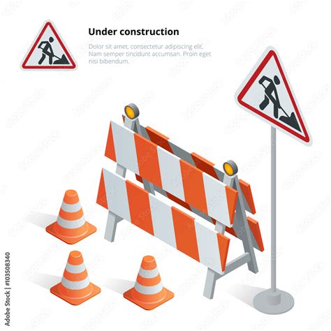 Road Repair Under Construction Road Sign Repairs Maintenance And