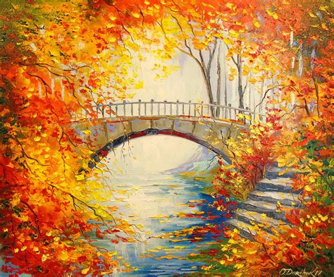 Bridge In The Old Park Painting By Olha Darchuk Fine Art America