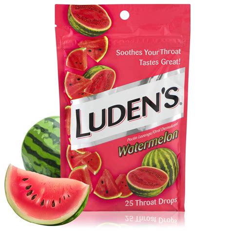 2 Pack Ludens Throat Drops Watermelon 25 Count Each
