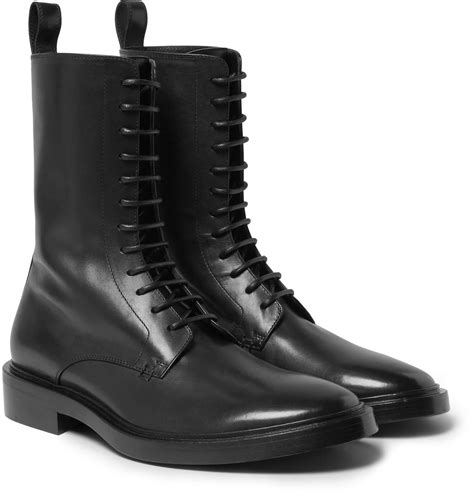 Balenciaga Leather Derby Combat Boots In Black For Men Lyst