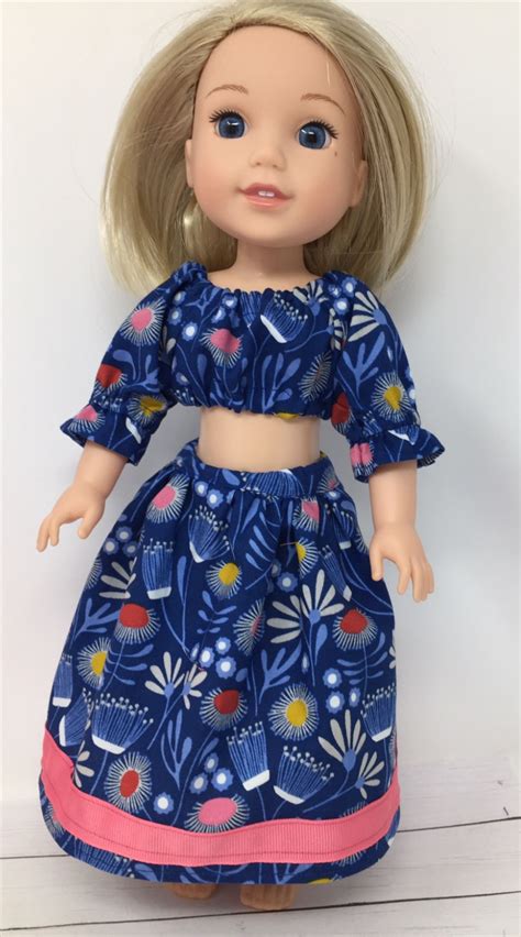 Fits Wellie Wisher Crop Top And Maxi Skirt Whimsical In 2020 Doll Clothes American Girl