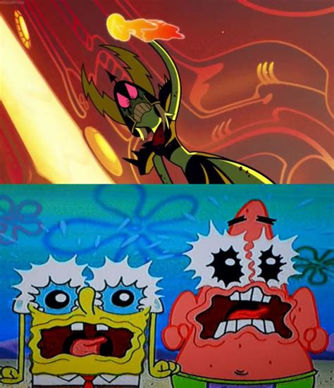 Spongebob And Patrick Scared Of Lord Dominator By Ultra Shounen Kai Z