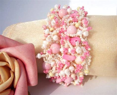 Pink Beaded Bracelet Beadwork Bracelet Seed Bead Jewelry Etsy