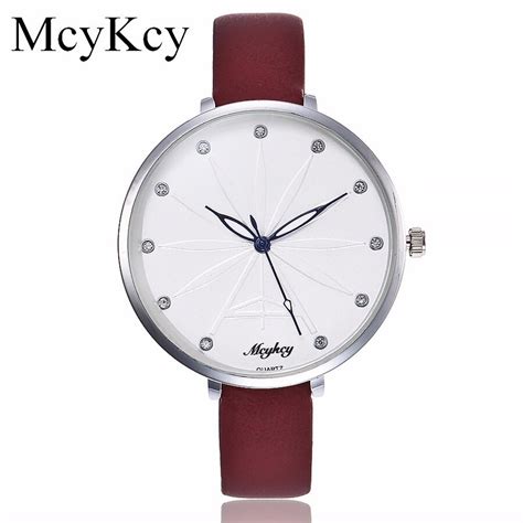 mcykcy brand women wristwatch ultra thin leather strap bracelet watch lovely simple dial