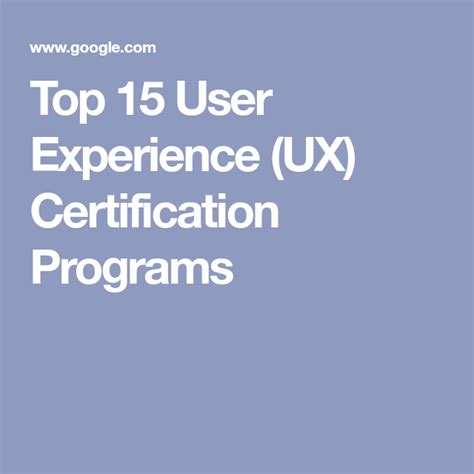 Top 15 User Experience (UX) Certification Programs | User experience
