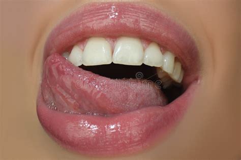 tongue and female lips sensual womens open mouths close up macro tongue stock image image