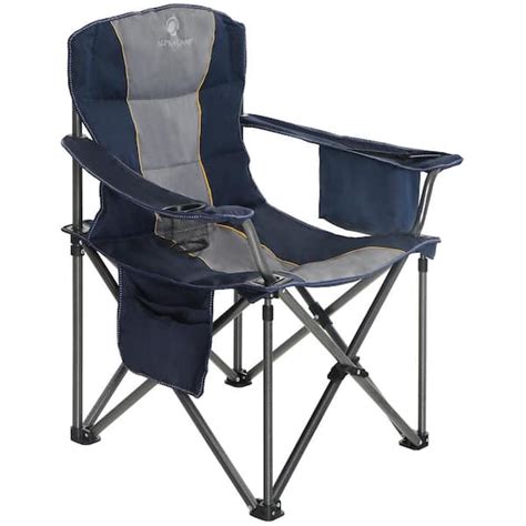 Phi Villa Oversized Folding Camping Chair With Cooler Bag Deluxe Blue