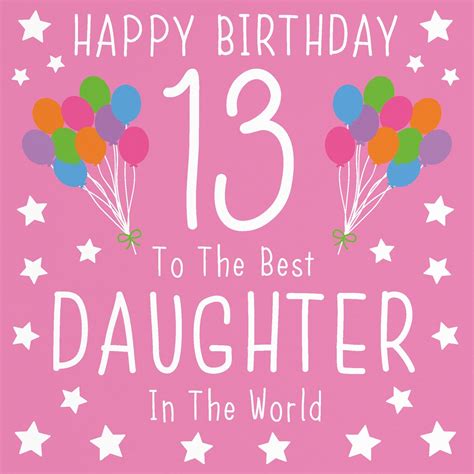 Daughter 13th Birthday Card Happy Birthday 13 To The Etsy