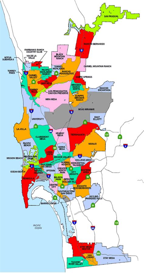 San Diego Zip Code Map Neighborhood