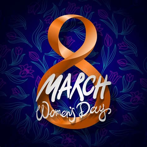 8 Mars Carte De Voeux Le Jour De La Femme Internationale Vecteur Fond