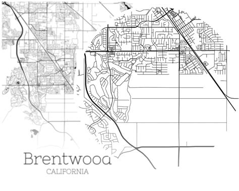 Brentwood Map Instant Download Brentwood California City Map Etsy