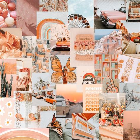 50pc peachy photo collage kit etsy in 2021 beach wall collage wall collage print collage