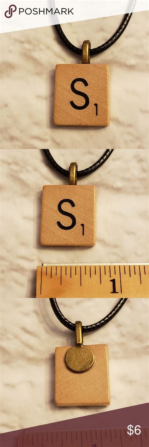 Scrabble Tile Necklace Initial S Pendant Brand New Handmade Scrabble