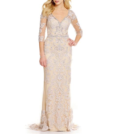 Lasting Moments Beaded Lace Gown Dillards Formal Dresses Gowns