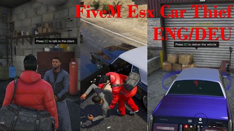 Gta V Fivem Esx Car Thief Engdeu Youtube