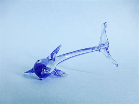 Murano Glass Dolphin Figurinehand Blown Glass Fish Miniature Etsy