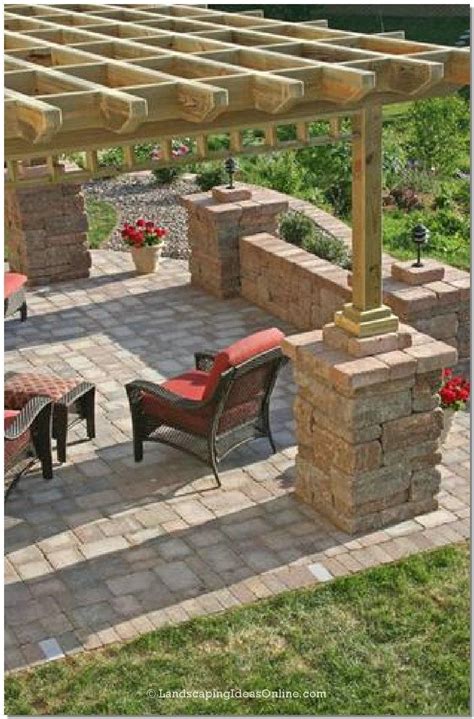White stone patio design ideas. My hubby is about to build a pergola for our back patio ...