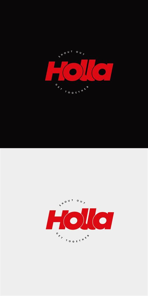 Three Different Logos With The Word Hola In Red White And Black On Them