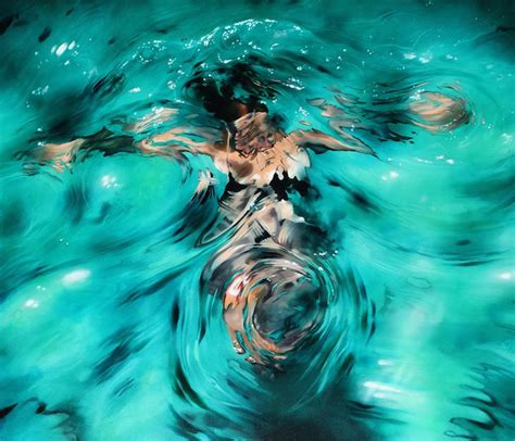Beautifully Abstract Paintings Of Swimmers In Glistening Pools