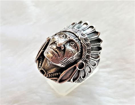 Eliz Sterling Silver American Indian Chief Warrior Ring Spirit