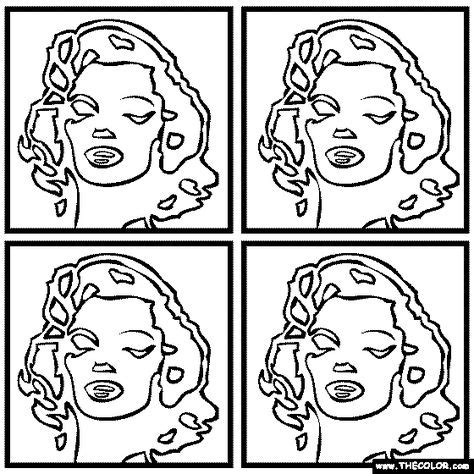 Free Coloring Page Of Andy Warhol S Painting Marilyn Monroe Color