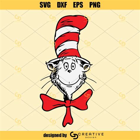 Dr Seuss The Cat In The Hat Svg Cat In The Hat Svg Dxf Eps Png Cut