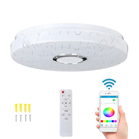 30w Modern Dimmable Led Rgb Bluetooth Music Ceiling Light App Remote
