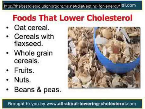 Cholesterol lowering foods as good as first line lovastatin research of hyperlipidemic adults randomly assigned to a (1)low fat diet (2)low fat diet and 20 mg statin (3)low fat diet & fiber, nuts, plant sterols and soy ldl lowering 8% in the low fat diet, 30.9% in drug and diet, and 28.6% in the diet with cholesterol lowering foods. Reasons to Low Cholesterol Diet Food List - YouTube