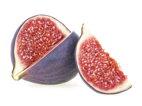 Fresh Figs Fruits With Half Isolated On White Background Fig Berries Fig Fruit Slice Stock