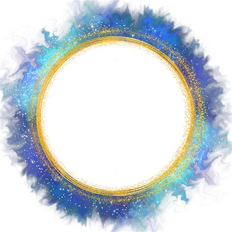Glittery Png Transparent Shining Blue Circle Frame Glittery Element