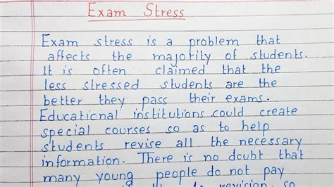 Write An Essay On Exam Stress Essay Writing English Youtube