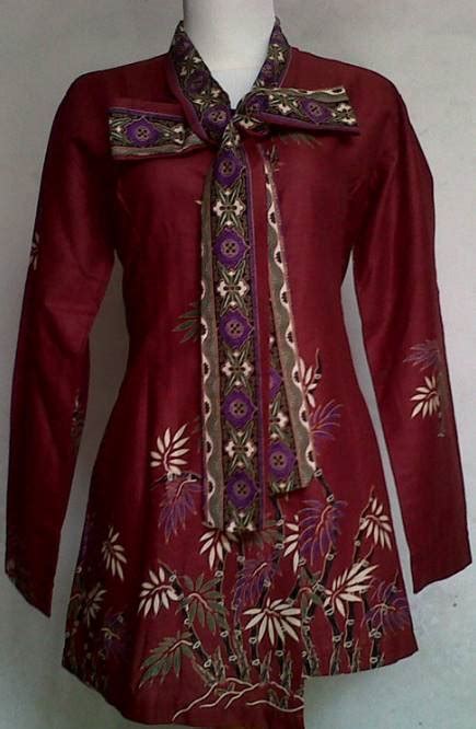 33 Contoh Desain Baju Batik Wanita Lengan Panjang Background