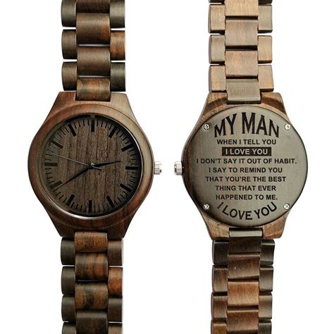 Free Shipping Included Description Engraved Wooden Watch For Men