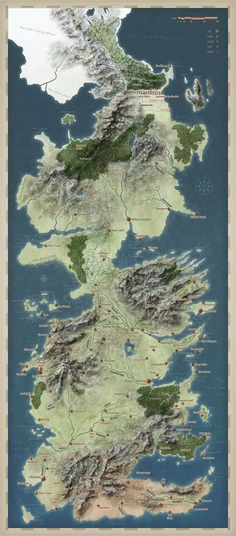 Detailed Westeros Map Hd The Map Above Shows The Entire Known World From Game Of Thrones